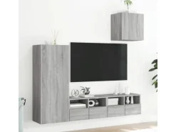 vidaXL 4-Tlg Wohnwand Grau Sonoma Holzwerkstoff 3216505