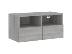 vidaXL 4-Tlg Wohnwand Grau Sonoma Holzwerkstoff 3216505
