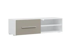 vidaXL 5-Tlg Wohnwand mit LED-Beleuchtung Steingrau Holzwerkstoff 3324233