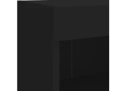 vidaXL 7-tlg. Wohnwand mit LED-Beleuchtung Schwarz Holzwerkstoff Modell 1