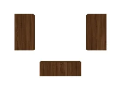 vidaXL 4-tlg. Wohnwand mit LED-Beleuchtung Braun Eiche Holzwerkstoff Modell 8