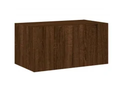 vidaXL 4-tlg. Wohnwand mit LED-Beleuchtung Braun Eiche Holzwerkstoff Modell 8