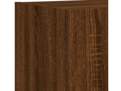 vidaXL 4-tlg. Wohnwand mit LED-Beleuchtung Braun Eiche Holzwerkstoff Modell 8