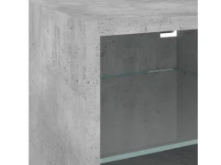 vidaXL 7-tlg. Wohnwand mit LED-Beleuchtung Betongrau Holzwerkstoff