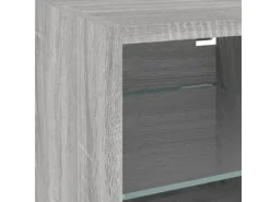 vidaXL 7-tlg. Wohnwand mit LED-Beleuchtung Grau Sonoma Holzwerkstoff