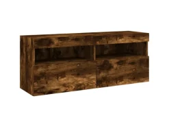 vidaXL 5-Tlg Wohnwand mit LED-Beleuchtung Räuchereiche Holzwerkstoff 3216729