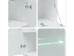 vidaXL 5-Tlg Wohnwand mit LED-Beleuchtung Olivgrün Holzwerkstoff 3324232