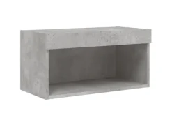 vidaXL 8-Tlg Wohnwand mit LED-Beleuchtung Betongrau Holzwerkstoff 3216636