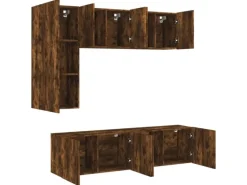vidaXL 5-Tlg Wohnwand Räuchereiche Holzwerkstoff 3216468