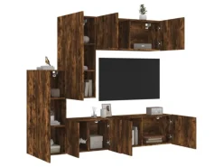 vidaXL 5-Tlg Wohnwand Räuchereiche Holzwerkstoff 3216493
