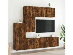 vidaXL 5-Tlg Wohnwand Räuchereiche Holzwerkstoff 3216493