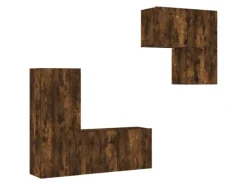 vidaXL 4-Tlg Wohnwand Räuchereiche Holzwerkstoff 3216432