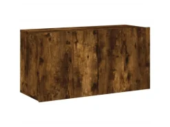 vidaXL 4-Tlg Wohnwand Räuchereiche Holzwerkstoff 3216432