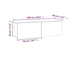vidaXL TV-Schrank Betongrau 100x30x30 cm Holzwerkstoff