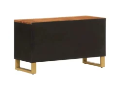 vidaXL TV-Schrank Braun und Schwarz 80x31,5x46 cm Massivholz Mango