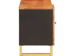 vidaXL TV-Schrank Braun und Schwarz 80x31,5x46 cm Massivholz Mango