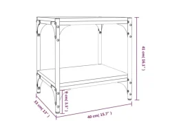 vidaXL TV-Schrank Grau Sonoma 40x33x41 cm Holzwerkstoff und Stahl