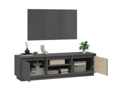 vidaXL TV-Schrank Grau 140x35x40 cm Massivholz Kiefür