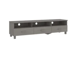 vidaXL TV-Schrank HAMAR Hellgrau 158x40x40 cm Massivholz Kiefür