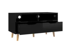 vidaXL TV-Schrank Hochglanz-Schwarz 90x40x48,5 cm Holzwerkstoff