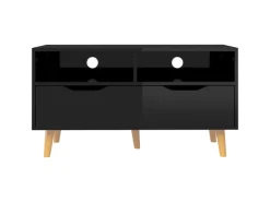 vidaXL TV-Schrank Hochglanz-Schwarz 90x40x48,5 cm Holzwerkstoff