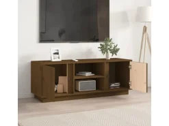 vidaXL TV-Schrank Honigbraun 110x35x40,5 cm Massivholz Kiefür