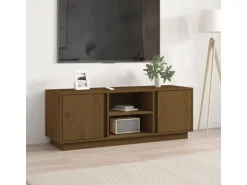 vidaXL TV-Schrank Honigbraun 110x35x40,5 cm Massivholz Kiefür