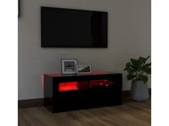 vidaXL TV-Schrank mit LED-Beleuchtung Schwarz 90x35x40 cm