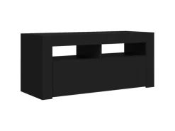 vidaXL TV-Schrank mit LED-Beleuchtung Schwarz 90x35x40 cm
