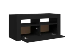 vidaXL TV-Schrank mit LED-Beleuchtung Schwarz 90x35x40 cm