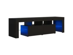 vidaXL TV-Schrank mit LED-Beleuchtung Schwarz 140x36,5x40 cm