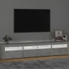 vidaXL TV-Schrank mit LED-Leuchten Betongrau 210x35x40 cm