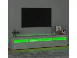 vidaXL TV-Schrank mit LED-Leuchten Betongrau 210x35x40 cm