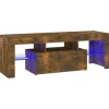 vidaXL TV-Schrank mit LED-Leuchten Räuchereiche 120x35x40 cm Modell 4