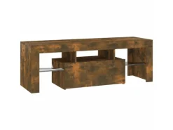 vidaXL TV-Schrank mit LED-Leuchten Räuchereiche 120x35x40 cm Modell 4