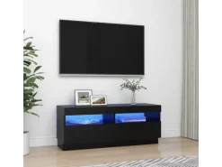 vidaXL TV-Schrank mit LED-Leuchten Schwarz 100x35x40 cm