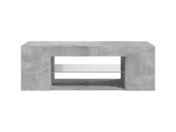 vidaXL TV-Schrank mit LED-Leuchten Betongrau 90x39x30 cm