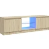 vidaXL TV-Schrank mit LED-Leuchten Sonoma-Eiche 120x30x35,5 cm