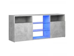 vidaXL TV-Schrank mit LED-Leuchten Betongrau 120x30x50 cm