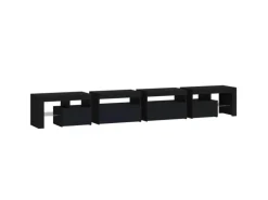 vidaXL TV-Schrank mit LED-Leuchten Schwarz 260x36,5x40 cm