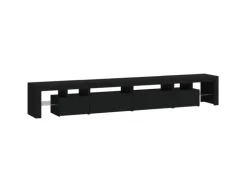 vidaXL TV-Schrank mit LED-Leuchten Schwarz 260x36,5x40 cm
