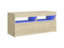 vidaXL TV-Schrank mit LED-Leuchten Sonoma-Eiche 90x35x40 cm