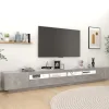 vidaXL TV-Schrank mit LED-Leuchten Betongrau 300x35x40 cm
