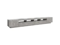 vidaXL TV-Schrank mit LED-Leuchten Betongrau 300x35x40 cm