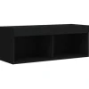 vidaXL TV-Schrank mit LED-Leuchten Schwarz 80x30x30 cm