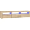 vidaXL TV-Schrank mit LED-Leuchten Sonoma-Eiche 180x35x40 cm 1