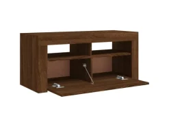 vidaXL TV-Schrank mit LED-Leuchten Braun Eichen-Optik 90x35x40 cm Modell 2