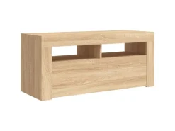 vidaXL TV-Schrank mit LED-Leuchten Sonoma-Eiche 90x35x40 cm Modell 1