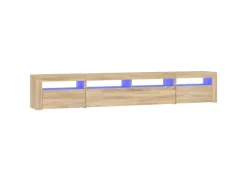 vidaXL TV-Schrank mit LED-Leuchten Sonoma-Eiche 240x35x40 cm