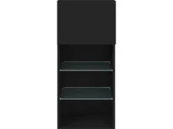 vidaXL TV-Schrank mit LED-Leuchten Schwarz 40,5x30x90 cm